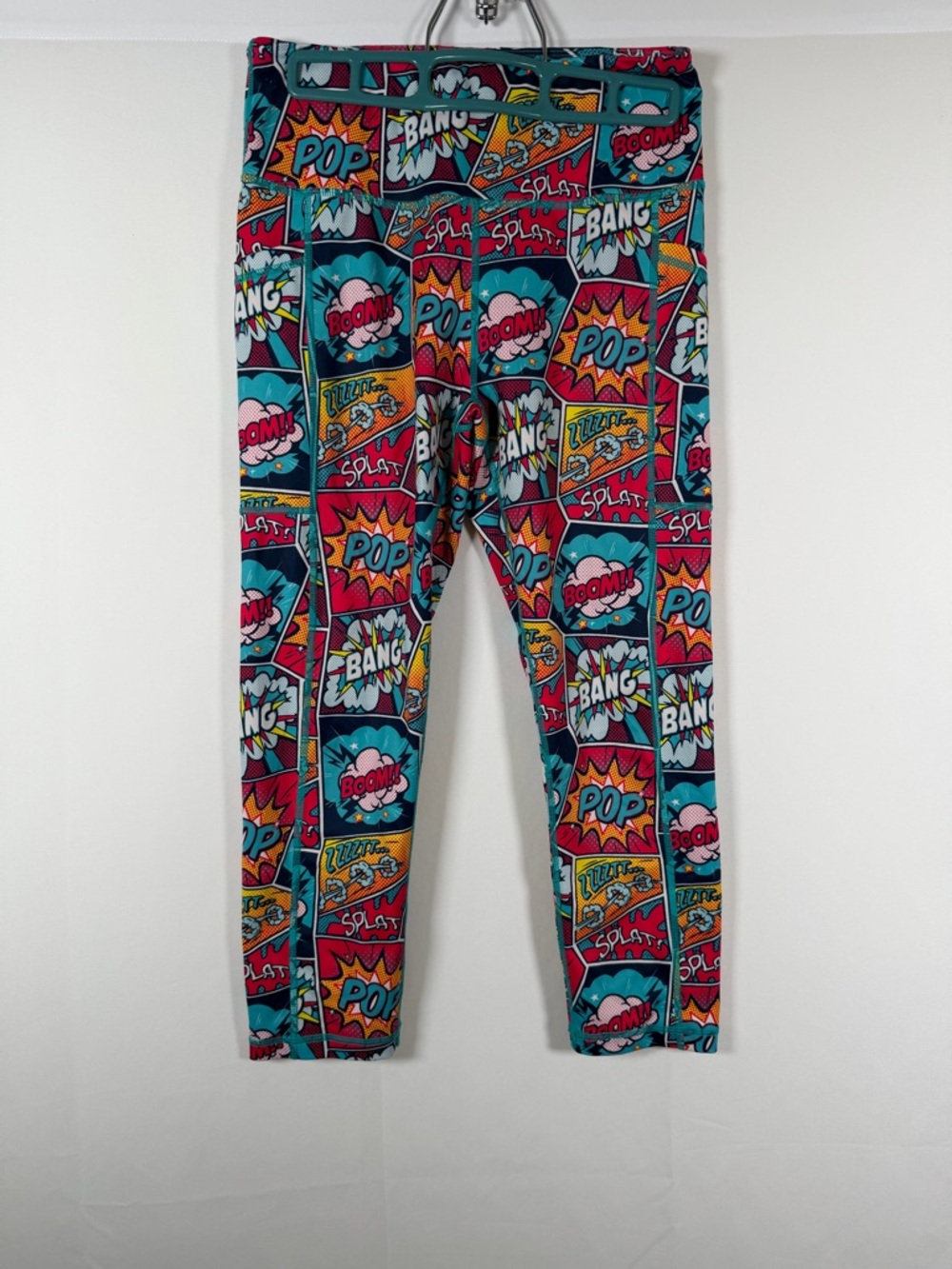 Constantly Varied Gear Comic Pop Print Leggings -‎ Teal & Red